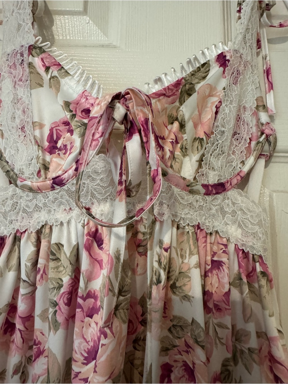 For Love And Lemons Pink and Cream Floral Dress - Picture 6 of 7